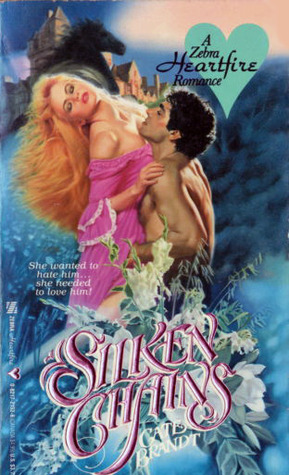 Silken chains features a redheaded woman in a hot pink gown yikes with her head back like her neck is broken and a dude half asleep on her bosom.
