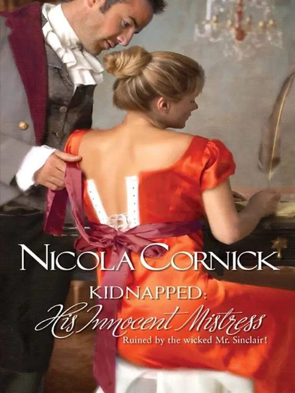 Book Kidnapped the innocent mistress - same photo only the dress is a different red and the sash is dark burgundy