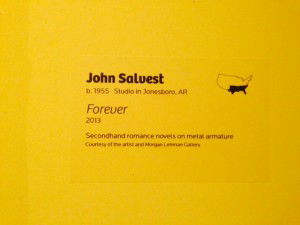 A close up of the artist's card Forever was created in 2013 by John Salvest of Jonesboro Arkansas.
