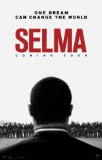 Selma Movie Poster: Silhouette of MKL jr's head and shoulders against a white sky