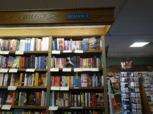 Romance section at Northshire Bookstore.