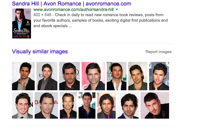 Reverse image search showing actors and images that resemble the cover model - who looks familiar even now but I can't place him 