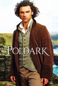 Aiden Turner as Poldark - windswept hair, open collared shirt above high buttoned vest, the works