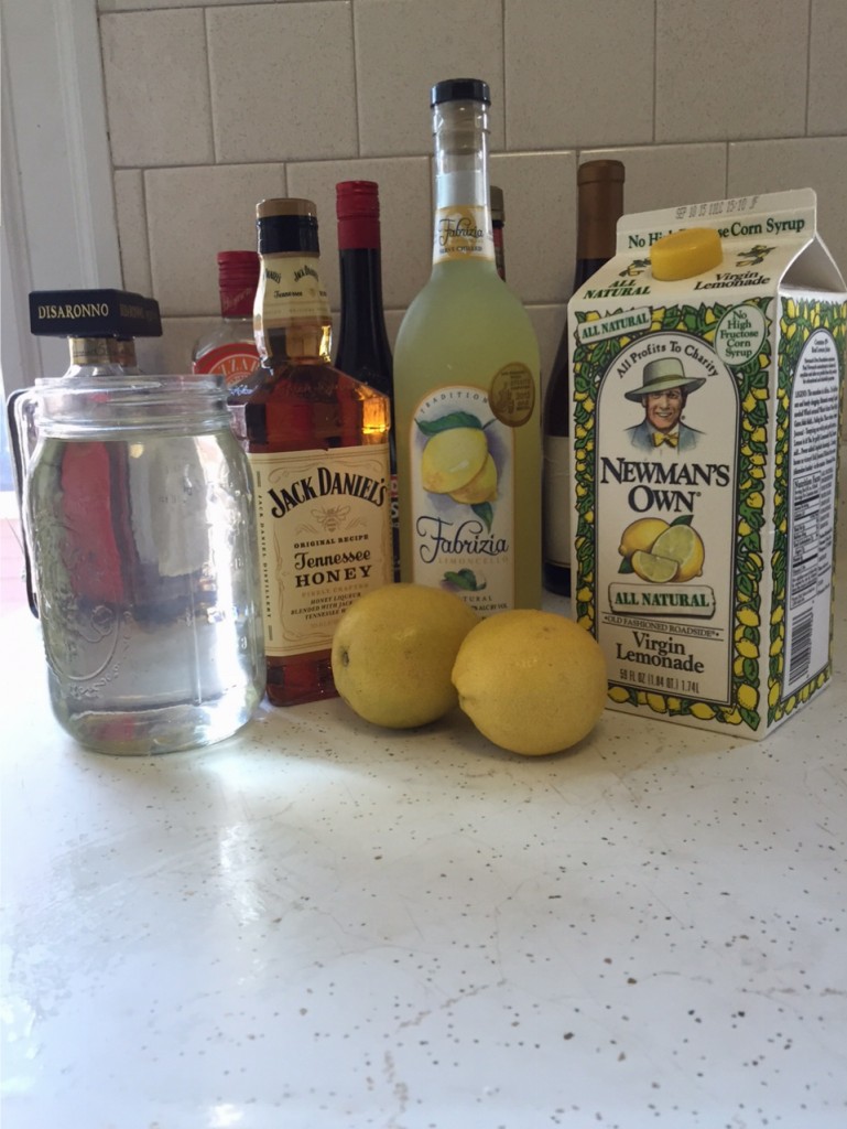 Ingredients for bourbon lemonade