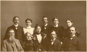 The Blick family. Blanche is in very middle of the front row.