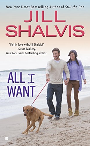 All I Want - Jill Shalvis - A couple walking a dog on a beach and the dog is like THIS LEASH IS VERY DUMB I AM OUTTA HERE