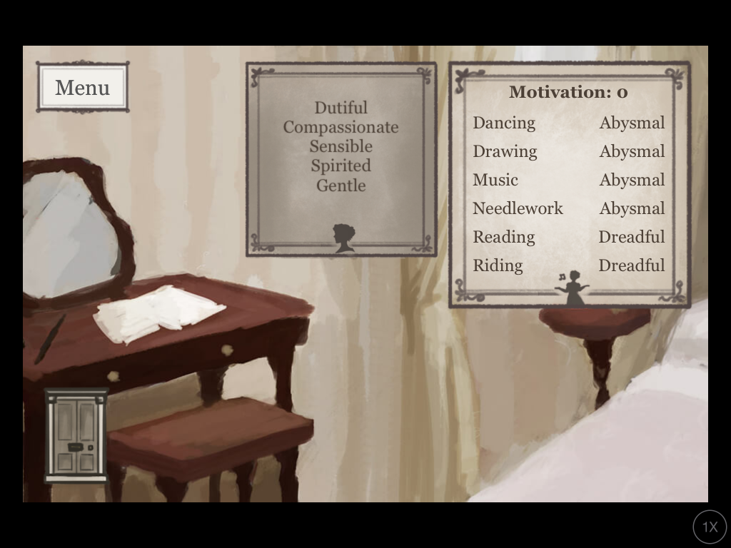 Skills and traits screen