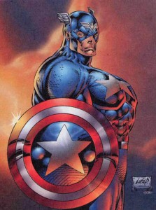 Captain America has huge pecs