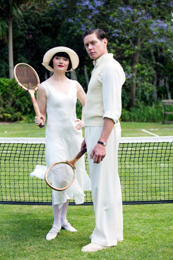 Phryne and Jack resplendent in tennis whites