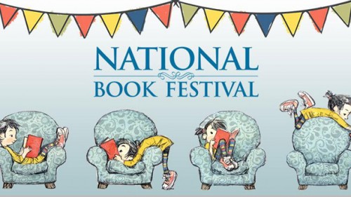 A cartoon little girl with short dark hair falling over the armrest of a chair reading a book