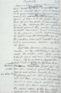 Mary's manuscript of Frankenstein with Percy's notes in the margin
