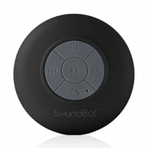 Bluetooth shower speaker that suction cups to the wall 