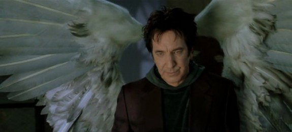 Rickman in Dogma as a very pissed off angel 