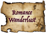 Romance Wanderlust - a yellowed and burnt edge map with a compass in the corner, with Romance Wanderlust written across it