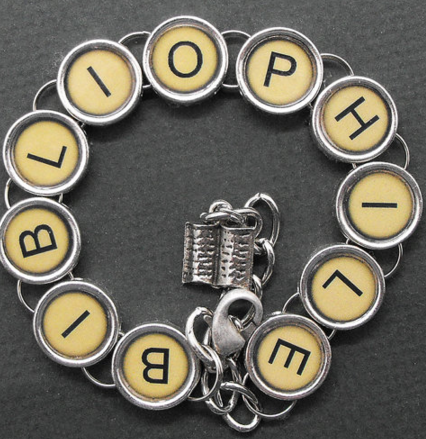 Bibliophile typewriter key bracelet