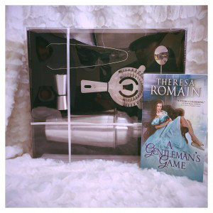 A Gentleman's Game by Theresa Romain and a bartending set for giveaway, courtesy of Sourcebooks