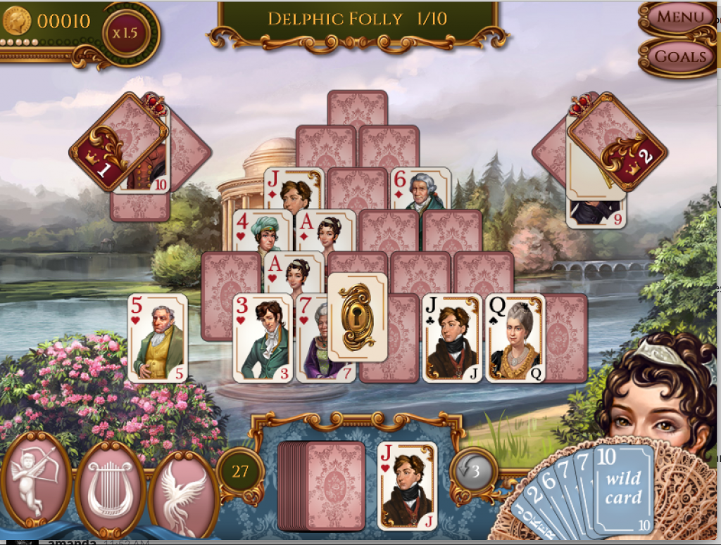 Screenshot of a solitaire hand from Regency Solitaire