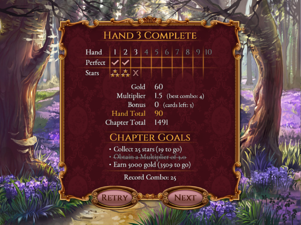 Screenshot of the levels in Regency Solitaire