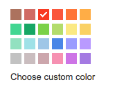 Choose custom color - red selected 