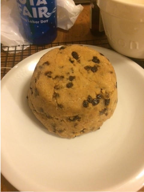 And out of the basin - it's unmolded into a sort of cylinder, and kind of looks like cookie dough