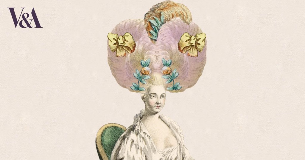 Powdered wig made with the V&A design site.