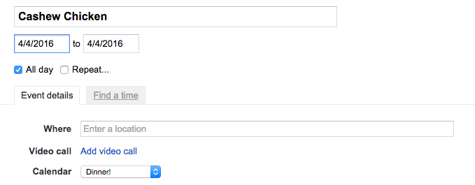New appointment: Cashew Chicken!
