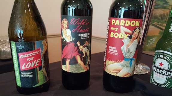 Three bottles of wine - all with vintage Harlequin labels 