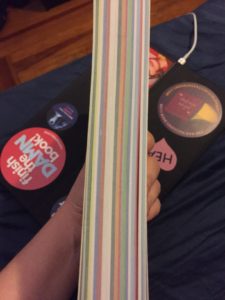 The rainbow colored page edges of Hyperbole and a Half.