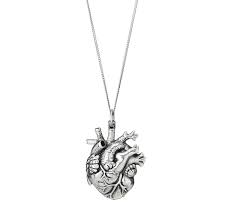 An anatomical heart necklace