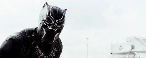 Close up of Black Panther poised to kick ass 