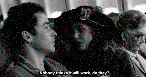 Diane saying, "Nobody things it will work, do they?" while she and Lloyd are on a plane.