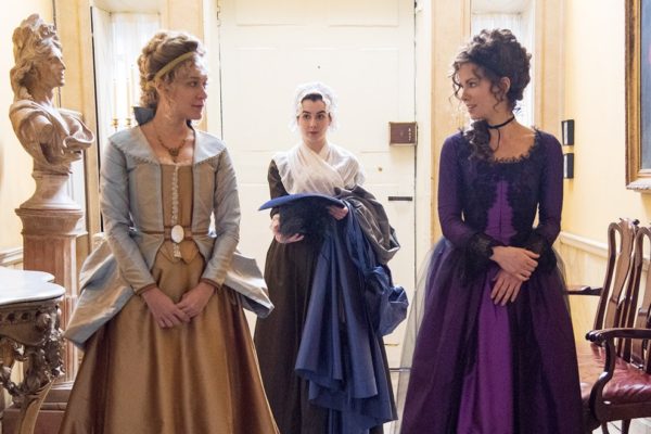 Chloe and Kate in Love and Friendship - Kate has a purple gown that is to die for