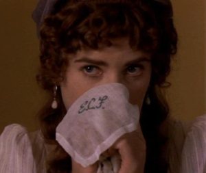 Lucy Steele being a stone cold bitch showing Edwards handkerchief with his initials on it
