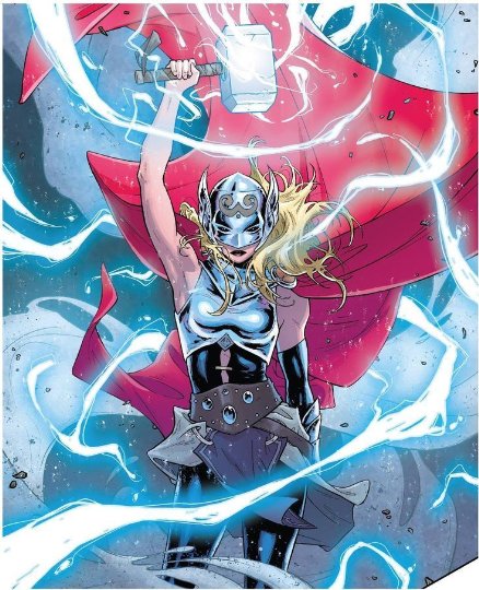 Thor in her power pose, looking awesome