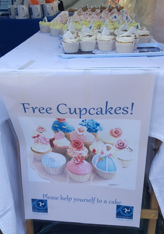 Sign from Prospect Trade Union advertising Free Cupcakes. They were DELICIOUS