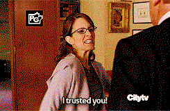 Tina Fey punches some dude on the chest while yelling "I trusted you!"