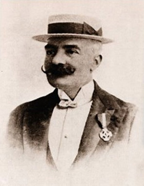 Emilio Salgari sepia-toned author photo