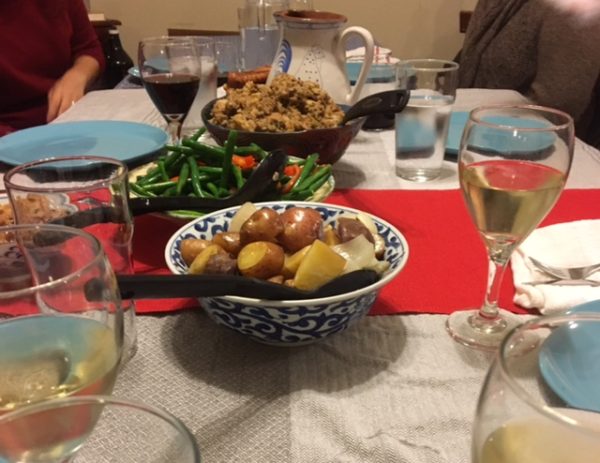 Sides- roasted potatoes, green beans, and the greatest dressing/stuffing in the world