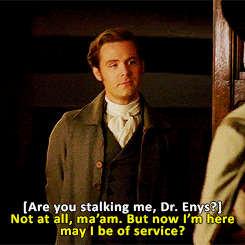 Enys, saying that he is not stalking Caroline Penvenen.