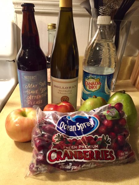 Ingredients for fall sangria