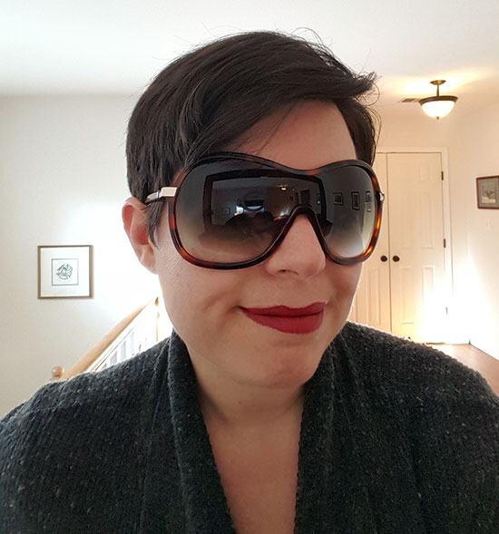 Bliss design - These sunglasse are HUGE on my face. I didnt think Id like them but I found the massive coverage kind of comforting. 