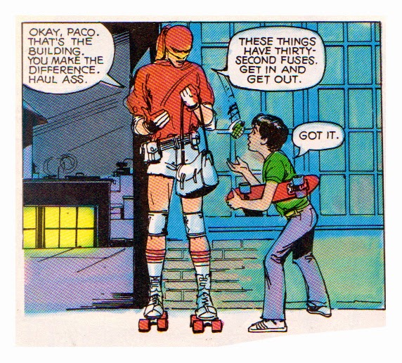 Skateman loads up his boy helper with grenades because parenting. Ok Paco thats the building. you make the difference. Haul ass. These things have thirty second fuses. Get in and get out. Paco : got it. This is so freaking disturbing 