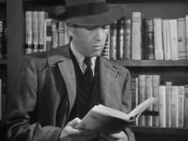 Bogart reads "The Big Sleep"