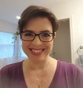 A selfie of me with tv makeup on. I look like me if I got nineteen hours of sleep and had excellent eyemakeup skills