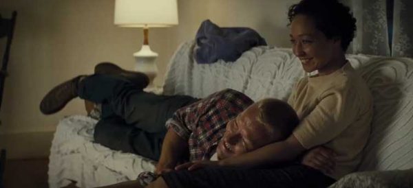 The actors re-creating the scene in Loving, this time in color -- the photo was black and white no pun intended