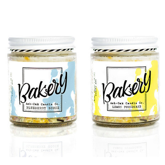 Bakery scented soy candles - blueberry scone and lemon poundcake 