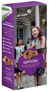 purple box of Girl Scout Samoas 