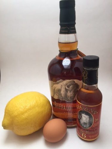 Ingredients for a whiskey sour