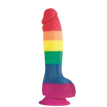 Colors Pride rainbow dildo with suction cup base
