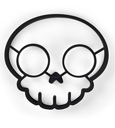 Silicone skull mold with two holes for the yolks to make eyes 